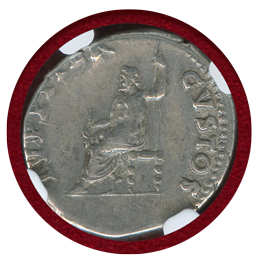 【SOLD】帝政ローマ AD54-68 デナリウス 銀貨 ネロ NGC Ch VF 4/5 5/5