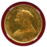 イギリス 1893年 5ポンド 金貨 ヴィクトリア オールドヘッド NGC UNC DETAILS