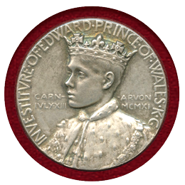 【SOLD】イギリス 1911年 銀メダル エドワード王子 オリジナルケース付き