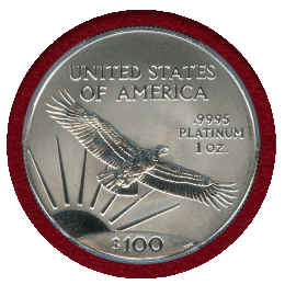 アメリカ 1999年 $100 プラチナ貨 自由の女神 PCGS MS69