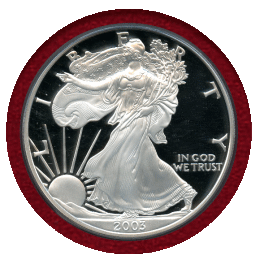 アメリカ 2003W $1 銀貨 シルバーイーグル PR70DCAM Mercantiサイン