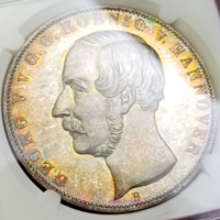ドイツ ハノーファー 1854B 2ターラー 銀貨 ゲオルク5世 NGC MS66