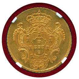【SOLD】ブラジル 1800R 6400レイス 金貨 マリア1世 NGC MS62