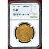 【SOLD】ブラジル 1800R 6400レイス 金貨 マリア1世 NGC MS62