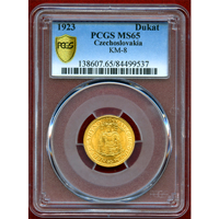 チェコスロバキア 1923年 ダカット 金貨 聖ヴァーツラフ PCGS MS65