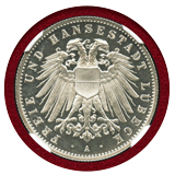 ドイツ リューベック 1906A 2マルク 銀貨 双頭の鷲 NGC PF65CAMEO