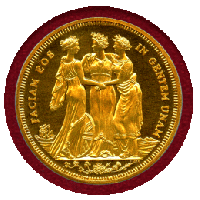 【SOLD】イギリス (1879) ファンタジー 銅貨3枚 ギルト PR67RDC～68CAM