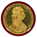 【SOLD】オーストリア (1915) 4ダカット金貨 フランツヨーゼフ1世 リストライク MS67