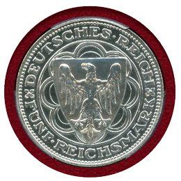 【SOLD】ワイマール共和国 1927A 5マルク 銀貨 ブレーマーハーフェン PCGS MS63