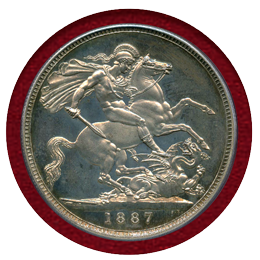 イギリス 1887年 クラウン 銀貨 ヴィクトリア ジュビリーヘッド PCGS PR64