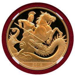 イギリス 2018年 5ポンド 金貨 ジョージ王子 生誕5周年記念 NGC PF69UC