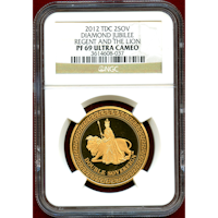 トリスタンダクーニャ 2012年 2ポンド 金貨 ウナとライオン NGC PF69UC