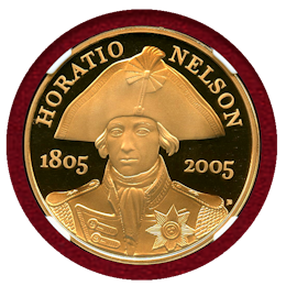 イギリス 2005年 5ポンド 金貨 ネルソン没後200周年記念 NGC PF69UC