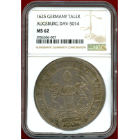 【SOLD】ドイツ アウグスブルク 1625年 ターラー 銀貨 都市景観 NGC MS62