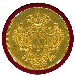 ブラジル 1796R 6400レイス 金貨 マリア1世 NGC MS62