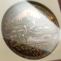 【SOLD】ドイツ レーゲンスブルク 1756ICB ターラー 銀貨 都市景観 NGC MS61