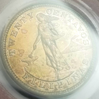 米領フィリピン 1903年 20センタボ 銀貨 女神立像 PCGS PR63