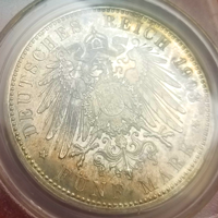 【SOLD】ドイツ 1903A ザクセン・ワイマール・アイゼナハ 5マルク 御結婚記念 PR65