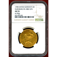 【SOLD】ドイツ ニュルンベルク (1700)GFN 2ラムダカット 神の子羊 NGC AU55