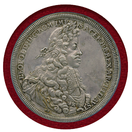 【SOLD】ドイツ ニュルンベルク (1701-05) 2ターラー 銀貨 レオポルト1世 AU55