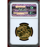 イギリス 1937年 2ポンド 金貨 ジョージ6世 NGC PF65 CAMEO