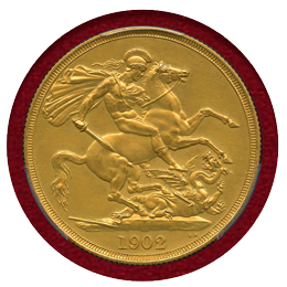 イギリス 1902年 2ポンド 金貨 エドワード7世 PCGS PR62 Matte