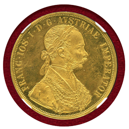 【SOLD】オーストリア 1914年 4ダカット金貨 フランツヨーゼフ オリジナル NGC MS63