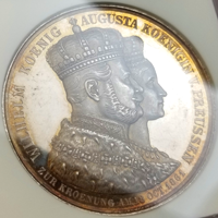 【SOLD】ドイツ プロイセン 1861年 銀メダル ヴィルヘルム1世戴冠記念 NGC MS62