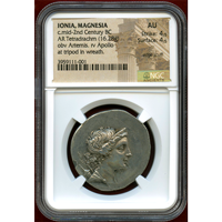 古代ギリシャ イオニア マグネシア 紀元前2世紀中頃 4ドラクマ 銀貨 アルテミス AU