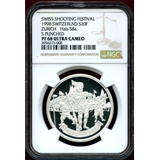 スイス 現代射撃祭 1998年 20フラン 銀貨 センテニアル NGC PF68UCAM