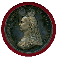 イギリス 1887年 銀メダル ヴィクトリア女王即位50周年記念 PCGS SP63