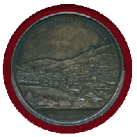 ドイツ バーデン 1883年 銀メダル 競馬場25周年 都市景観 PCGS SP62