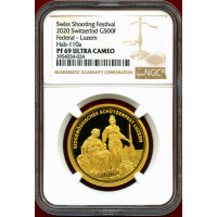 【SOLD】スイス 現代射撃祭 2020年 500フラン 金貨 ルツェルン NGC PF69UC