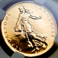 【SOLD】フランス 2000年 フラン 金貨 種まく女性 NGC MS66DPL