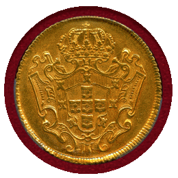 ブラジル 1732M 12800レイス 金貨 ジョアン5世 PCGS AU58