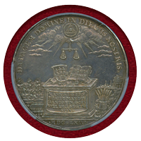 【SOLD】ドイツ ハンブルク 1667年 ポルトガレッサー 銀メダル 都市景観 PCGS MS61