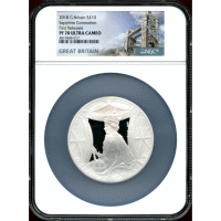 イギリス 2018年 10ポンド(5オンス) 銀貨 エリザベス2世戴冠65周年 PF70UC FR