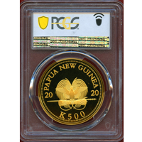 パプアニューギニア 2020年 500キナ 金貨 極楽鳥 PCGS PR70DCAM