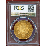 【SOLD】フランス 1858A 100フラン 金貨 ナポレオン3世 無冠 PCGS AU58
