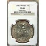 【SOLD】イギリス 1930 トレードダラー銀貨 NGC MS63