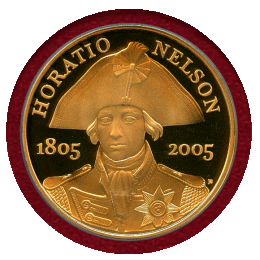イギリス 2005年 5ポンド 金貨 ネルソン没後200周年記念 PCGS PR69DCAM