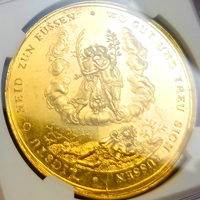 【SOLD】ハンブルク 1679年 1/2ポルトガレッサー(5ダカット) 金メダル 女神 MS62