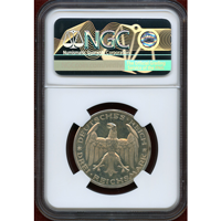 ドイツ ワイマール共和国 1927A 3マルク 銀貨 マールブルク大学400年 NGC PF63