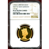 【SOLD】イギリス 1965年 金メダル エリザベス女王 西ドイツ訪問記念 NGC PF67UC