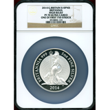 【SOLD】イギリス 2014年 10ポンド(5オンス) 銀貨 ブリタニア NGC PF70UC