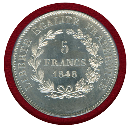 フランス 1848年 5フラン 試作貨(ESSAI) 錫貨 PCGS SP65