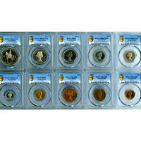 イギリス 1953年 エリザベス2世戴冠記念 プルーフ 10枚セット PCGS PR64～65CAM