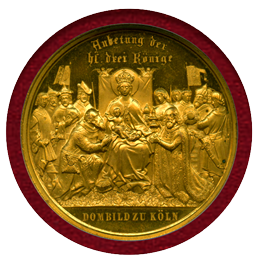 【SOLD】ドイツ 1880年 ケルン大聖堂完成記念 銅メダル ギルト NGC MS62
