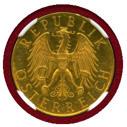 【SOLD】オーストリア 1930年 25シリング 金貨 紋章 NGC PL63