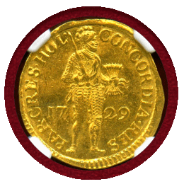 オランダ ホラント 1729年 ダカット 金貨 騎士 NGC MS61+